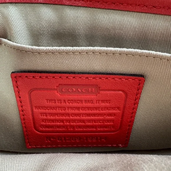 Coach Red Leather Crossbody Bag - Picture 4 of 5